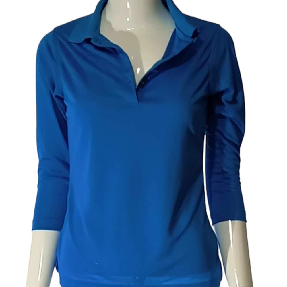 NEW PARAGON Women's Wrinkle Resistant 3/4 Sleeve Polo Shirt Size XS